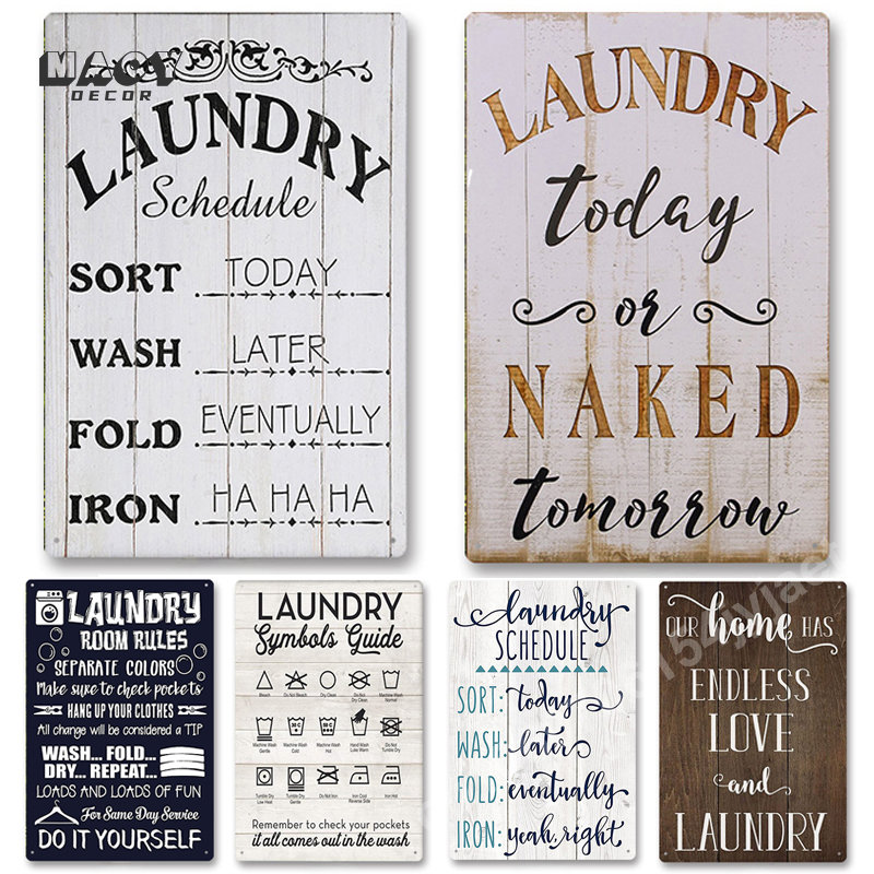 Wine Tag Label - Slogan Metal Tin Sign Laundry Room