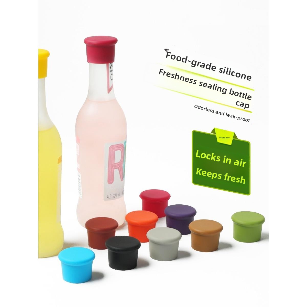 Wine Beer Red - Eco-Friendly Silicone Bottle Caps Food ade