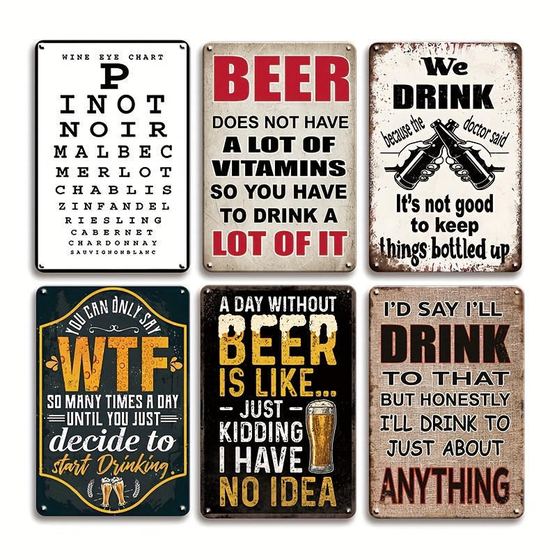 Wine Beer Pub - Funny Beer Wine Quote Vintage Metal