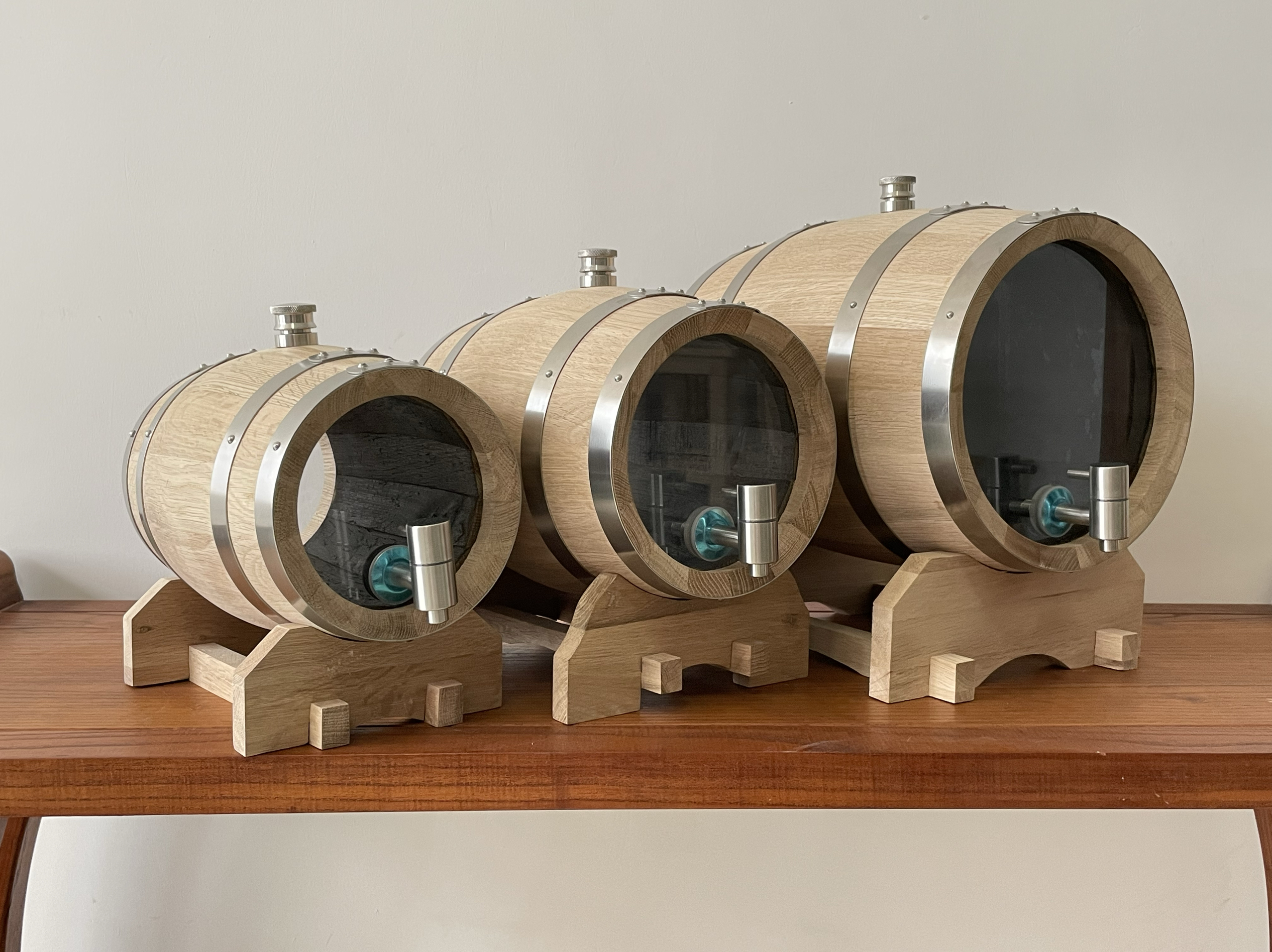 Wine Beer Red - 3L Double-sided Glass Wood Oak Barrel