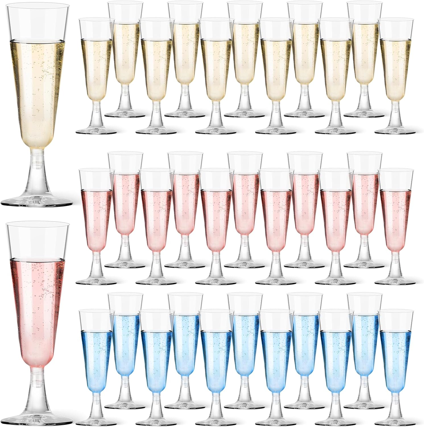 Wine & Beer Unlimited Spirits - Plastic Champagne Flutes 40 Pack, 5.5