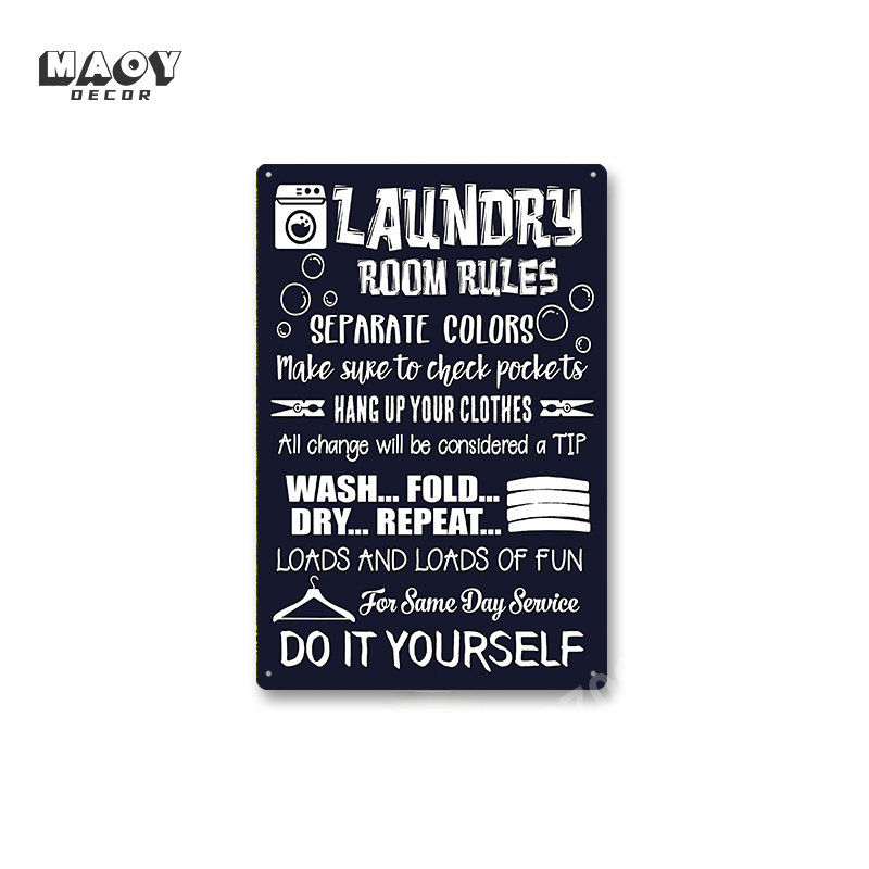 Slogan Metal Tin Sign Laundry  - Wine Tag Label avaliação e preço