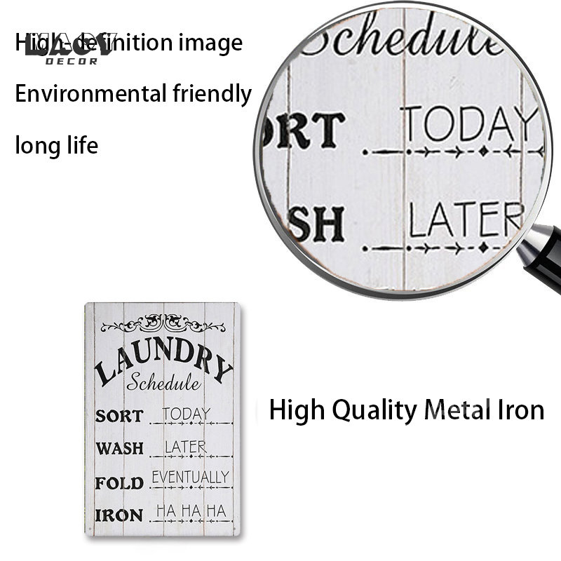 Slogan Metal Tin Sign Laundry  - Wine Tag Label avaliação e preço