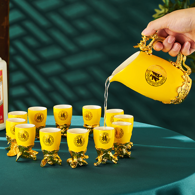 Gold-plated Twelve Animal Head - Wine Beer Tequila avaliação e preço