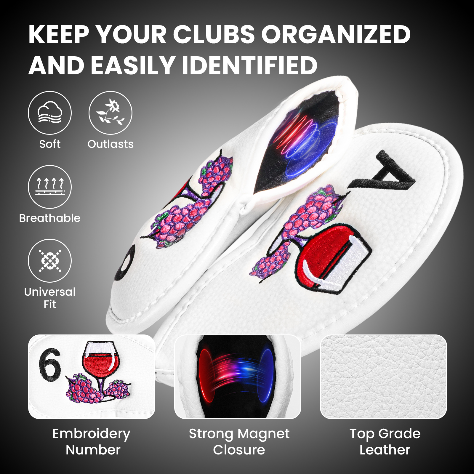 Magnetic Golf Club Head Covers - Wine & Beer Unlimited Spirits avaliação e preço