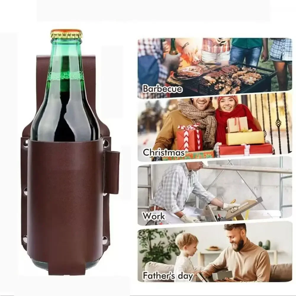 PU Leather Beer Bottle Waist H - Wine Beer Holder avaliação e preço