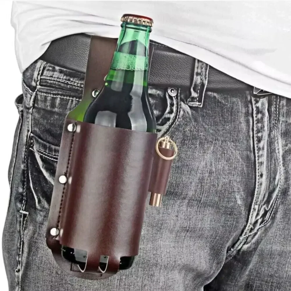 PU Leather Beer Bottle Waist H - Wine Beer Holder avaliação e preço