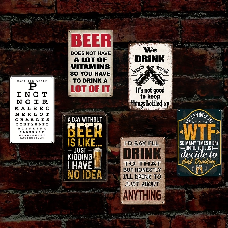High Definition Metal Tin Sign - Wine Beer Pub avaliação e preço