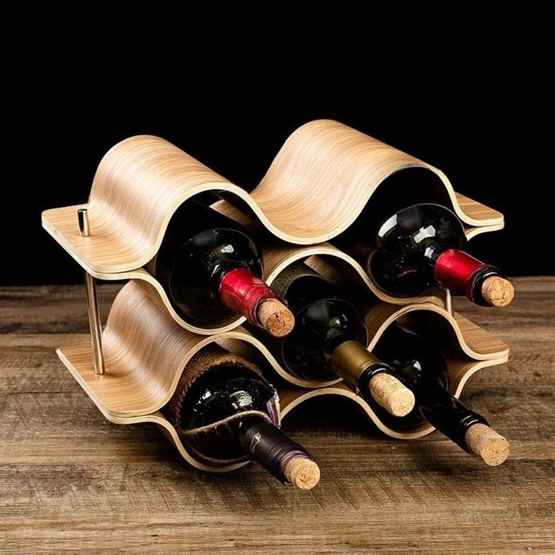 Wavy Wine Bottle Holders Woode - Wine Beer Holder avaliação e preço