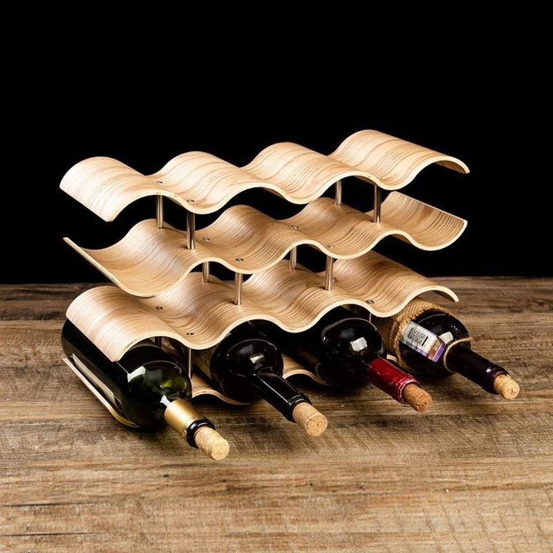 Wavy Wine Bottle Holders Woode - Wine Beer Holder avaliação e preço
