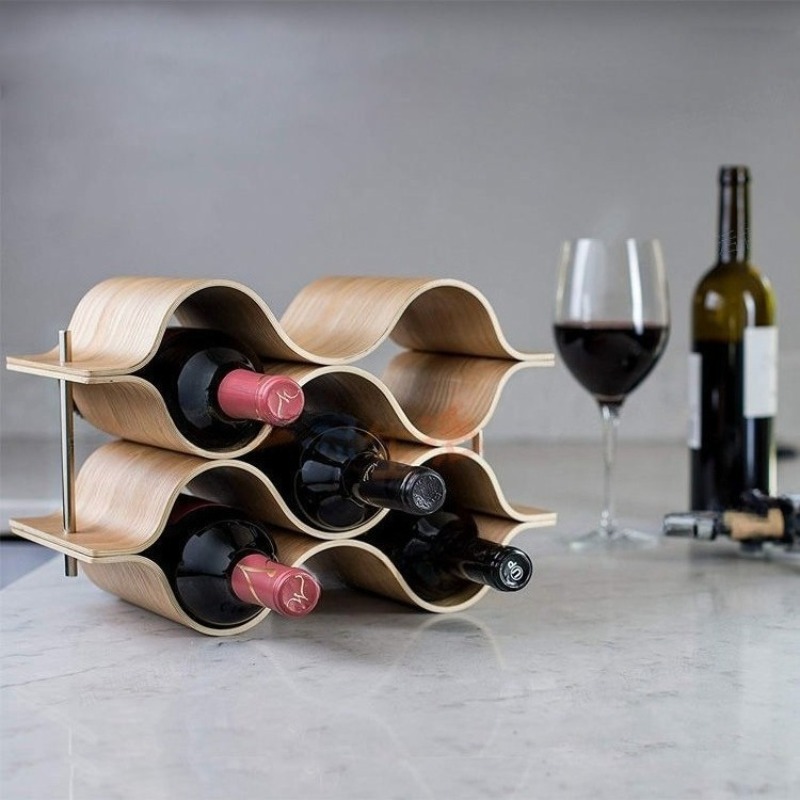 Wavy Wine Bottle Holders Woode - Wine Beer Holder avaliação e preço