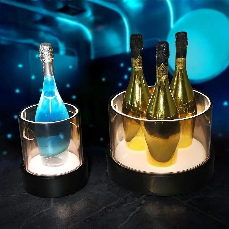 Modern Round Ice Bucket Double - Wine Beer Rack avaliação e preço