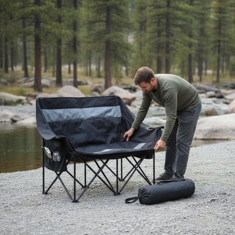 Double Camping Chair, Oversize - Wine Bag Carry Two avaliação e preço