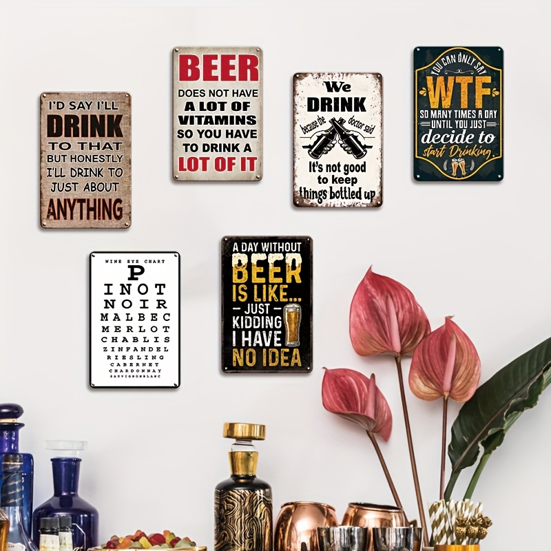 Funny Beer Wine Quote Vintage  - Wine Beer Pub avaliação e preço