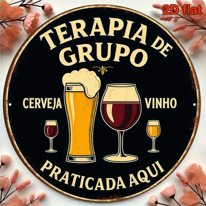 Vintage Round Aluminum Beer Wi - Wine Beer Pub avaliação e preço