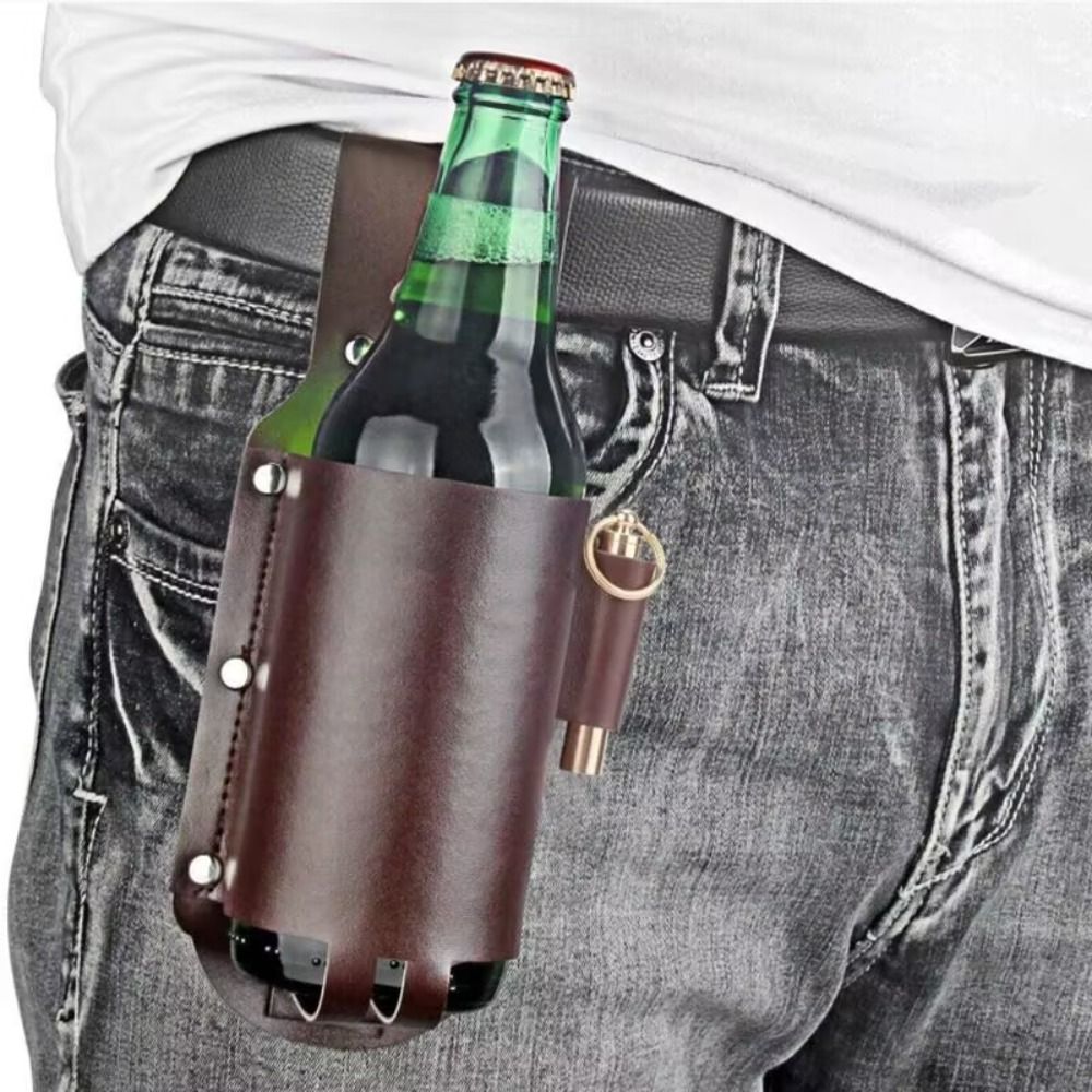 PU Leather Beer Bottle Waist H - Wine Beer Holder avaliação e preço