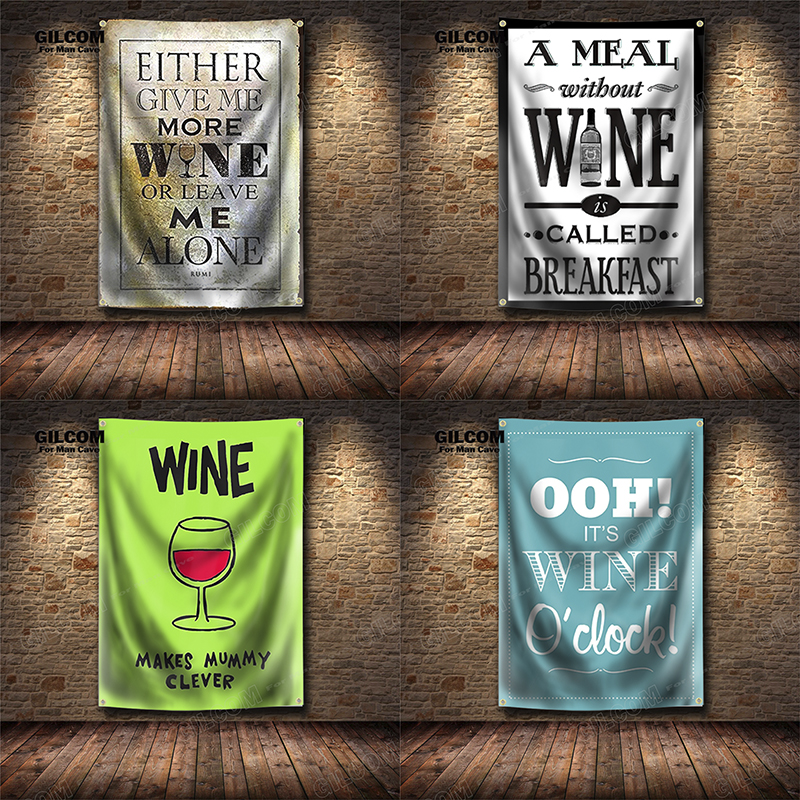 Wine Banner Flag Glass Beer Fo - Wine Beer Pub avaliação e preço