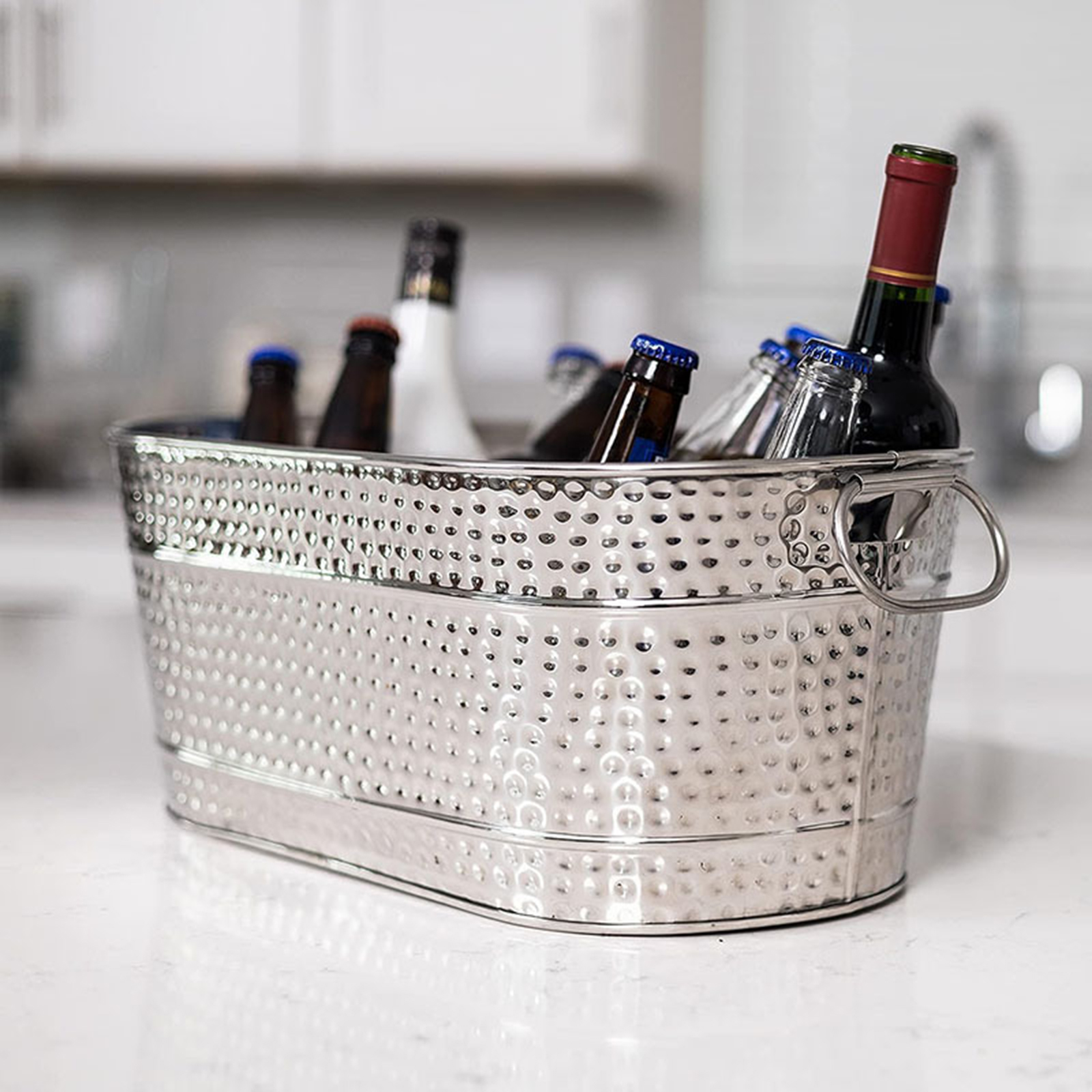 Ice Bucket Galvanized Tub Stor - Wine Beer Holder avaliação e preço