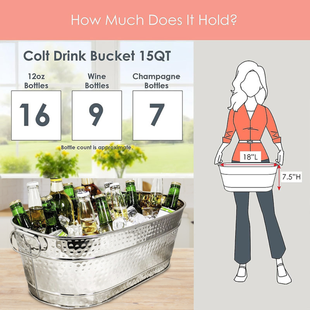 Ice Bucket Galvanized Tub Stor - Wine Beer Holder avaliação e preço