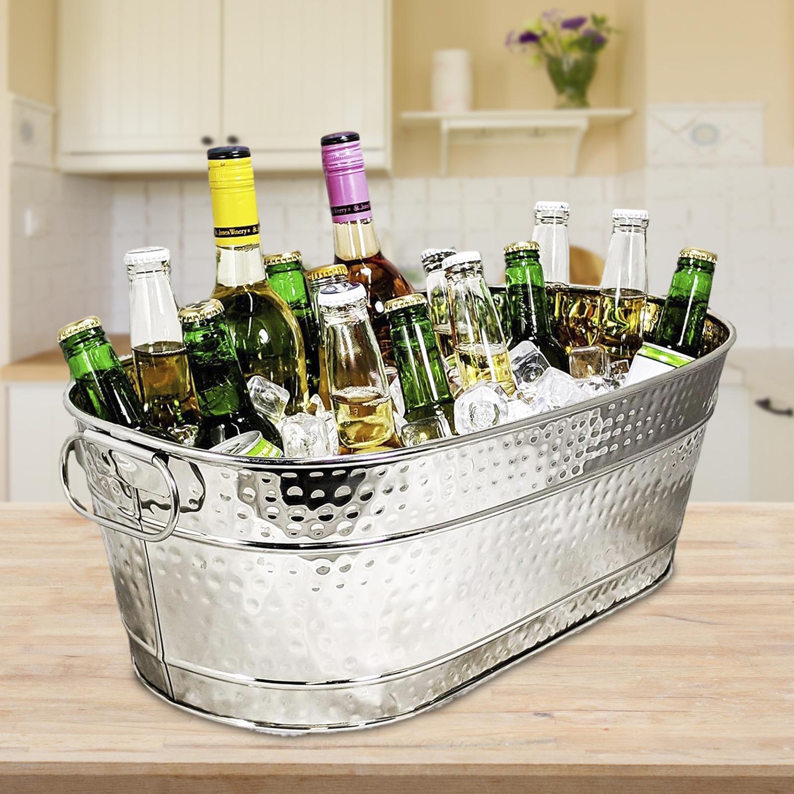 Ice Bucket Galvanized Tub Stor - Wine Beer Holder avaliação e preço