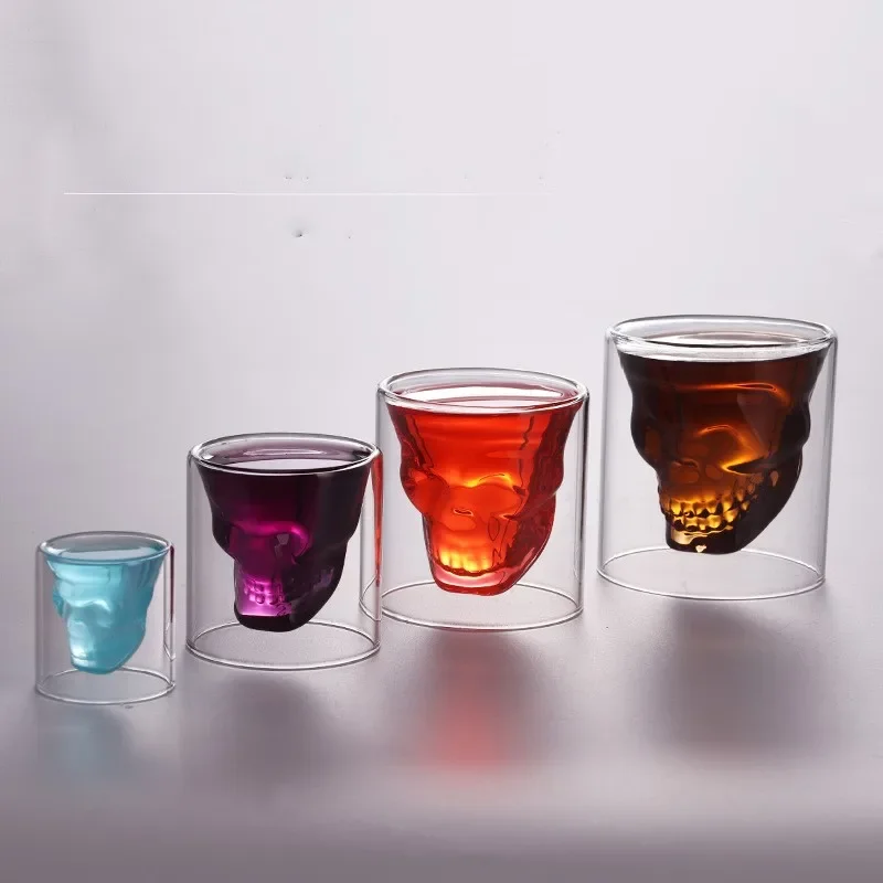 Double Wall Skull Head Crystal - Wine Beer Tequila avaliação e preço