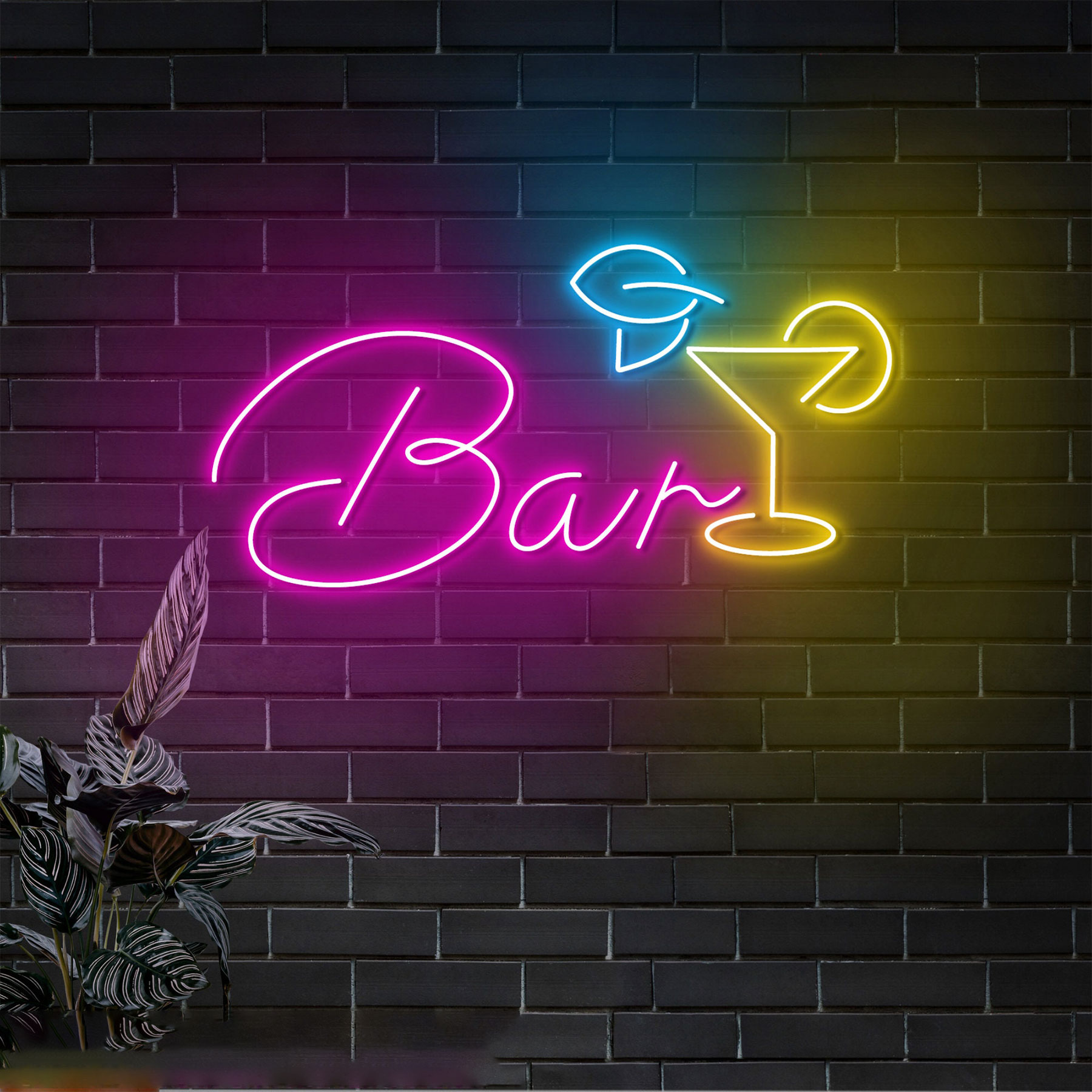 Open Bar Neon Sign Cocktail Ba - Wine Beer Pub avaliação e preço