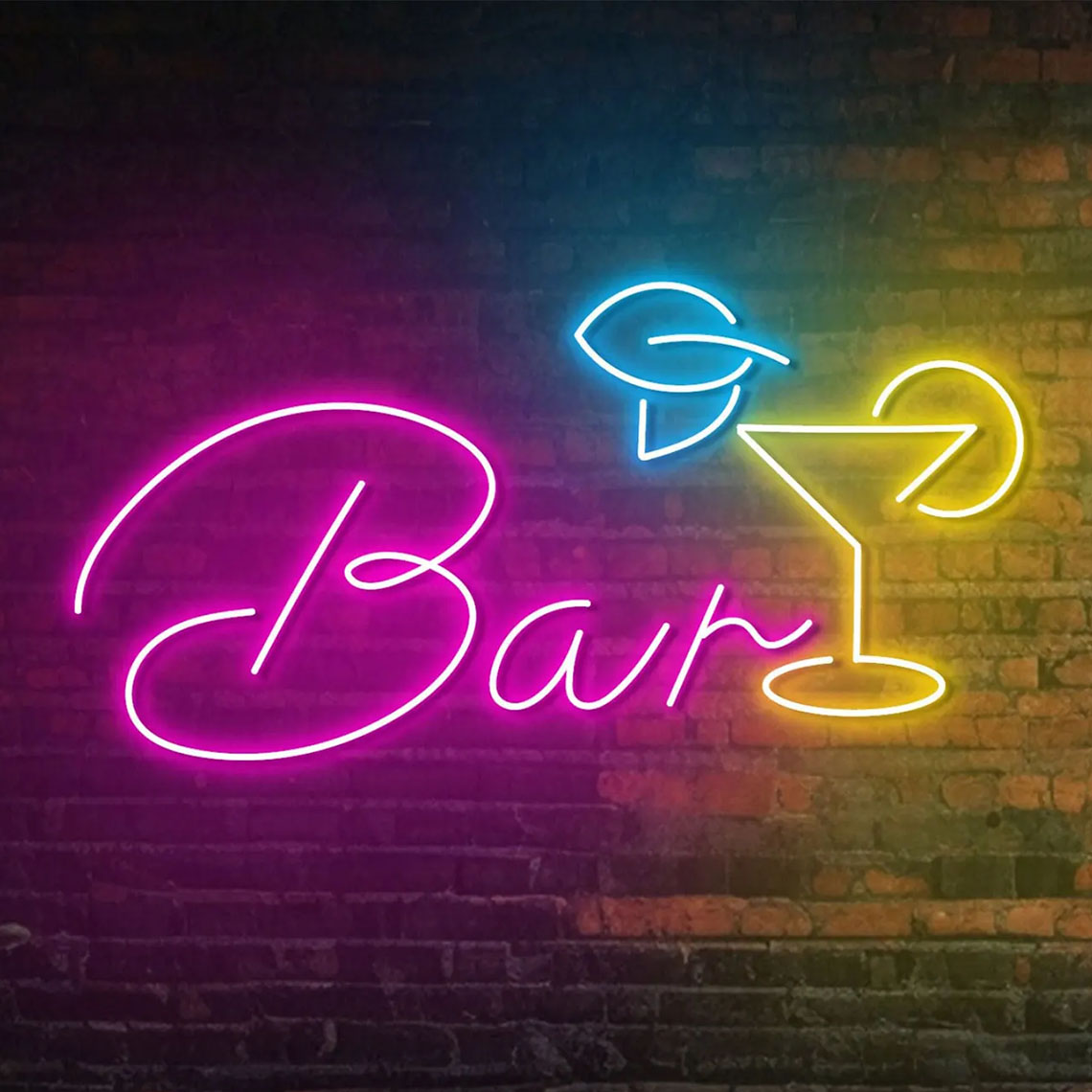 Open Bar Neon Sign Cocktail Ba - Wine Beer Pub avaliação e preço