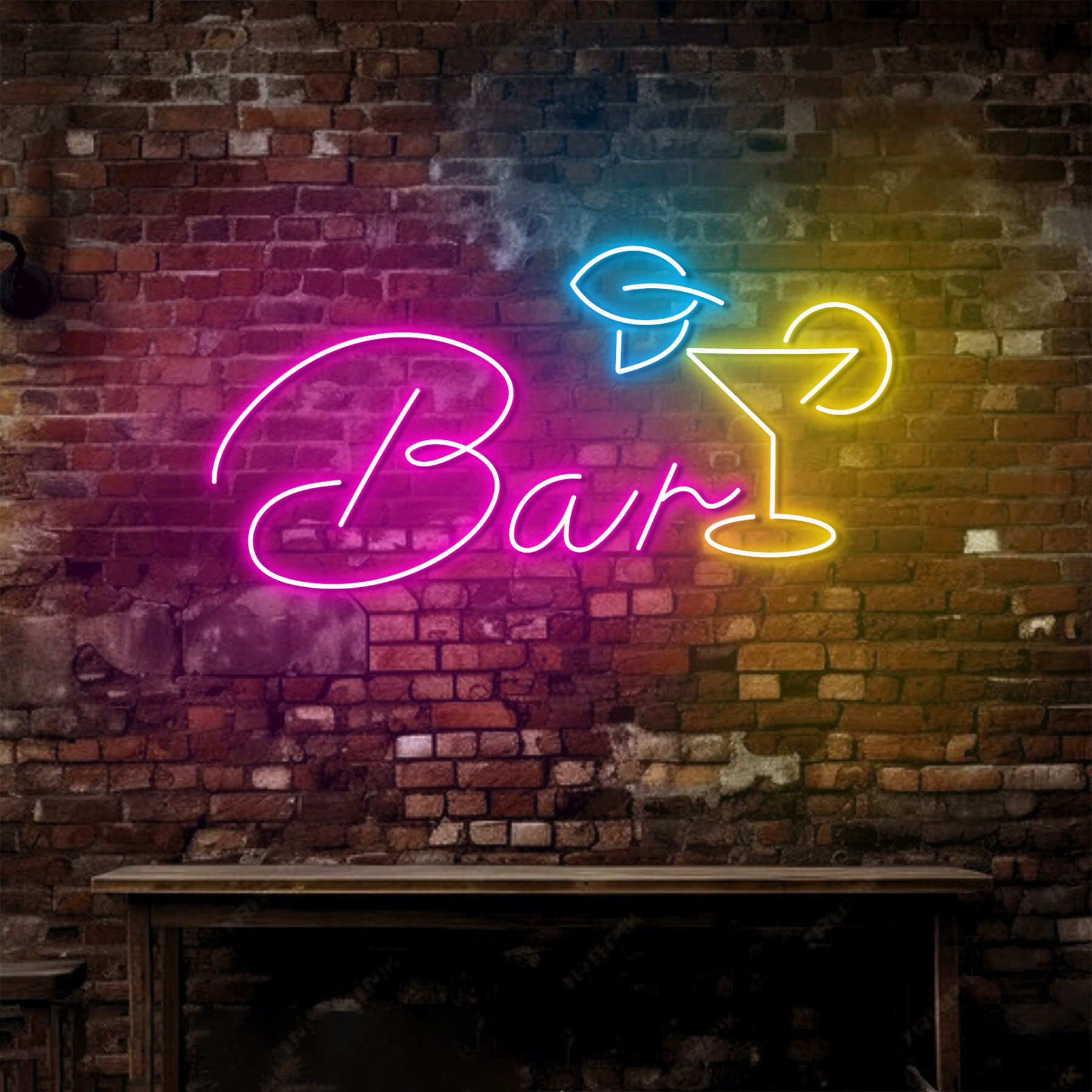 Open Bar Neon Sign Cocktail Ba - Wine Beer Pub avaliação e preço