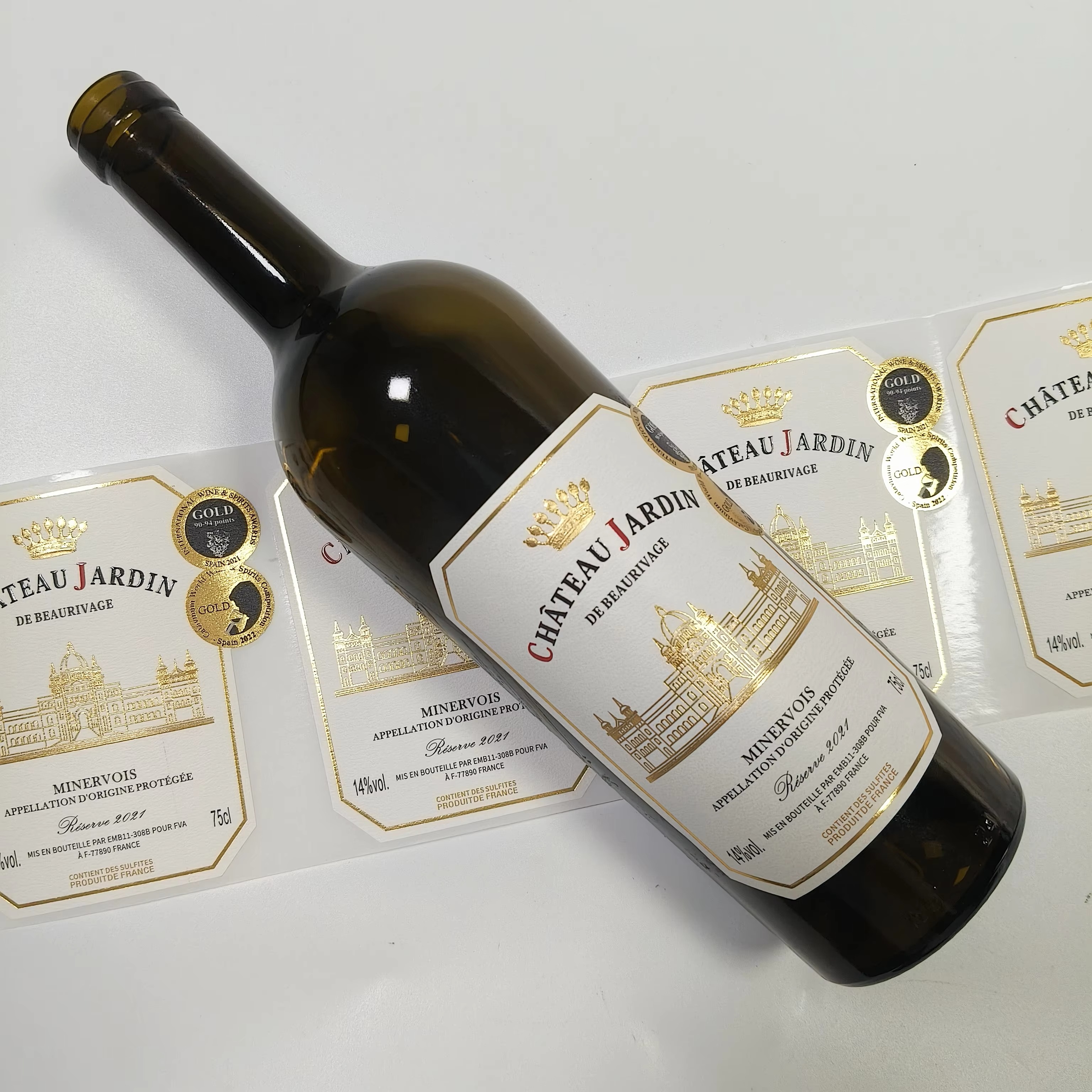 Custom Logo Sticker Gold Foil  - Wine Beer Red avaliação e preço