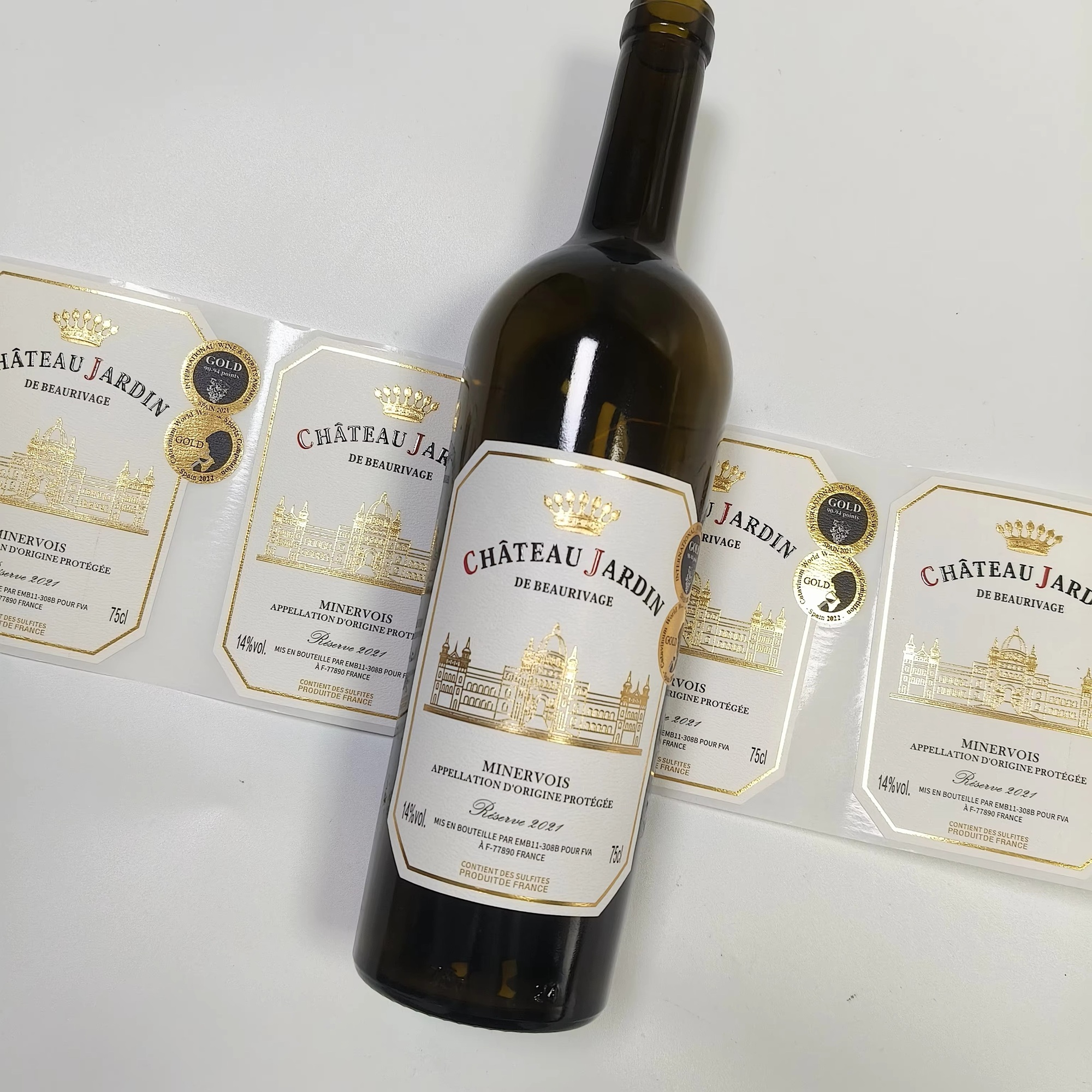 Custom Logo Sticker Gold Foil  - Wine Beer Red avaliação e preço