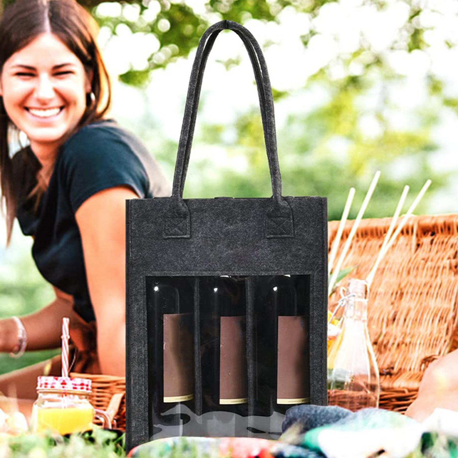Felt Wine Tote Bag Wine Bags F - Wine Beer Holder avaliação e preço