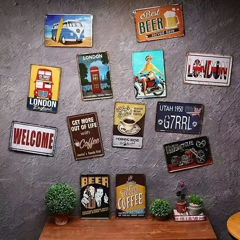 Vintage Beer Metal Tin Signs W - Wine Beer Pub avaliação e preço