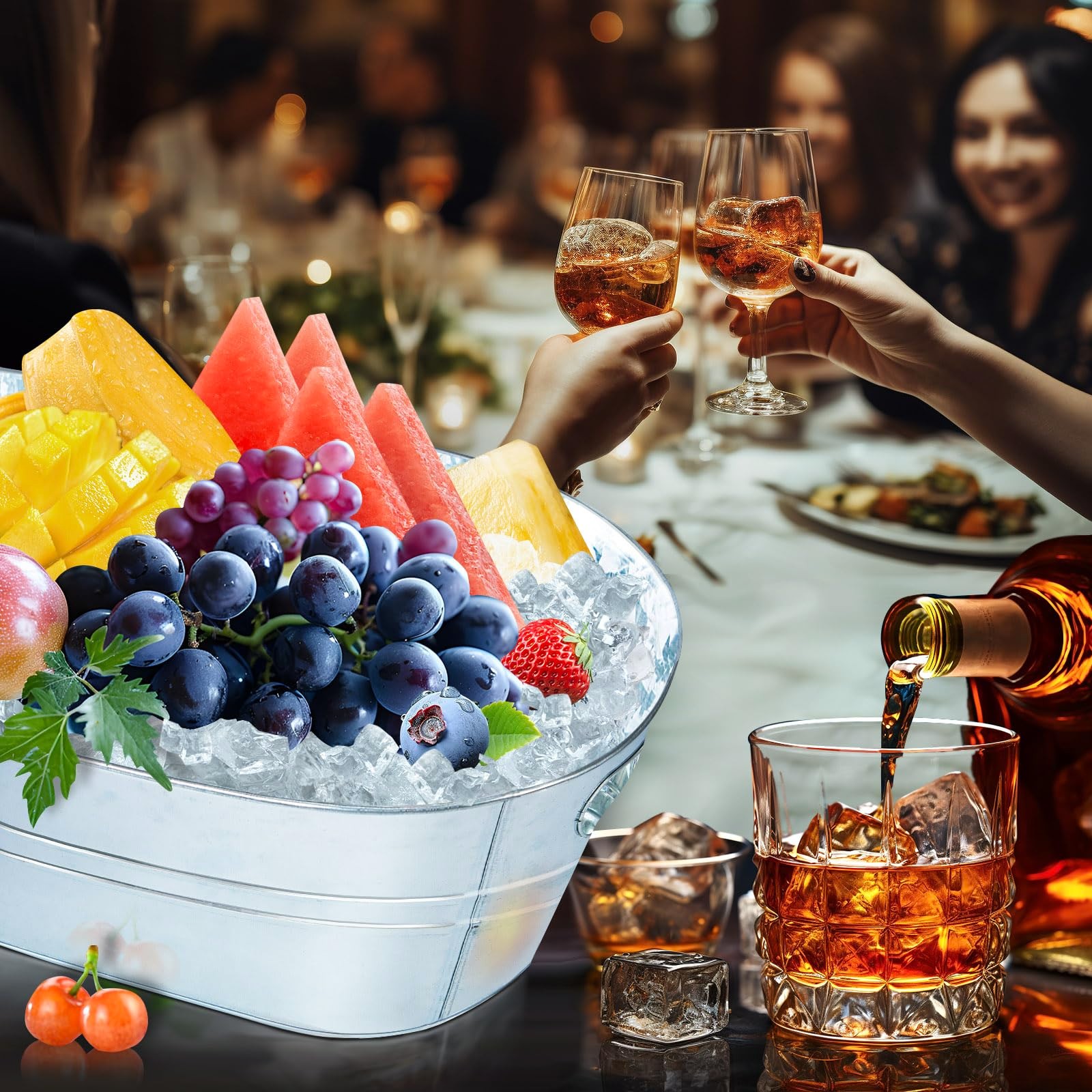 Galvanized Metal Ice Buckets W - Wine Beer Holder avaliação e preço