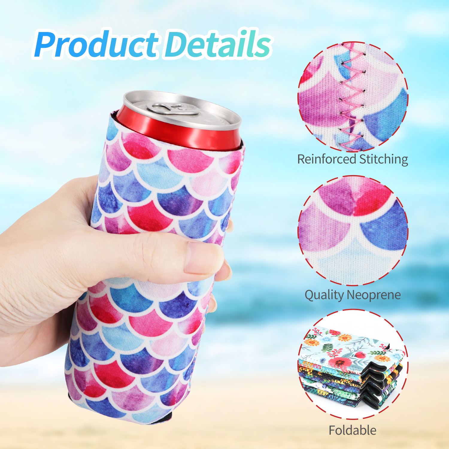 2Pcs Slim Can Sleeves, Reusabl - Wine Beer And Liquor avaliação e preço
