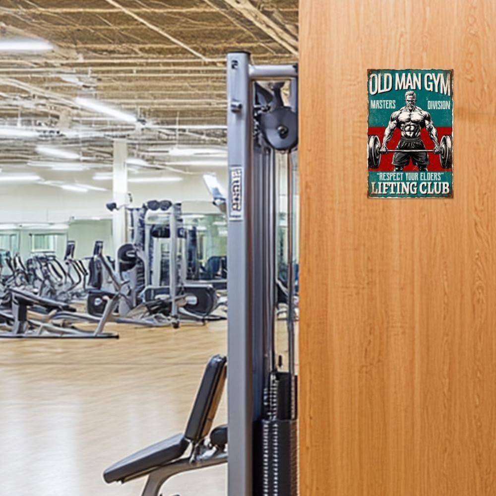 Vintage Old Man Gym Metal Tin  - Wine Tag Label avaliação e preço