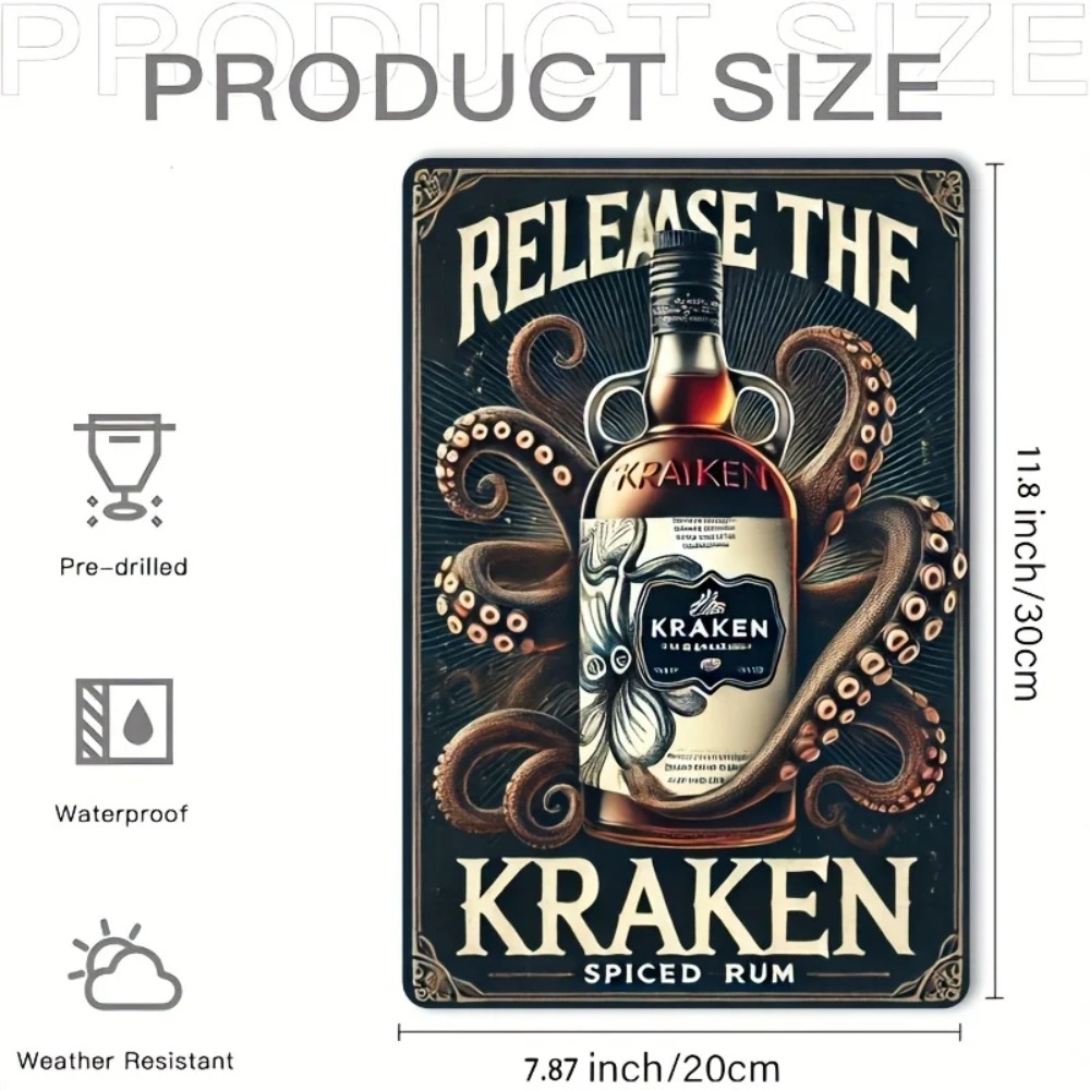 Vintage Kraken Spiced Rum Meta - Wine Tag Label avaliação e preço