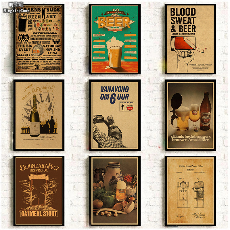 Vintage Beer Wine Drink Chart  - Wine Beer Pub avaliação e preço