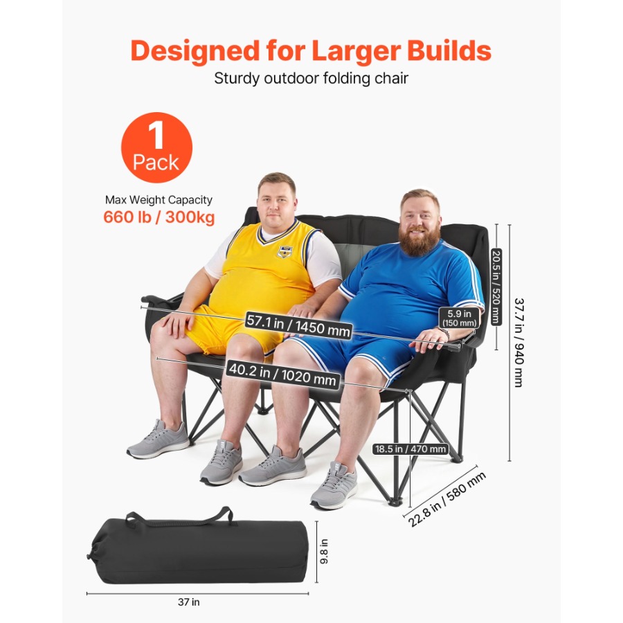 Sturdy Double Camping Chair fo - Wine Bag Carry Two avaliação e preço