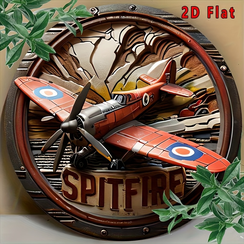 2D Flat - 1pc Vintage Spitfire - Wine Tag Label avaliação e preço