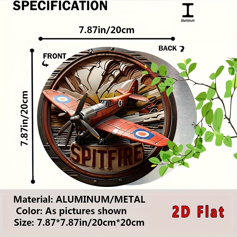2D Flat - 1pc Vintage Spitfire - Wine Tag Label avaliação e preço