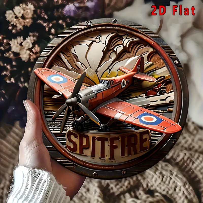 2D Flat - 1pc Vintage Spitfire - Wine Tag Label avaliação e preço