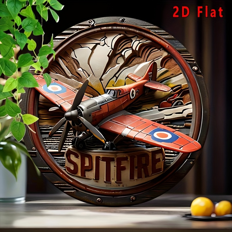 2D Flat - 1pc Vintage Spitfire - Wine Tag Label avaliação e preço