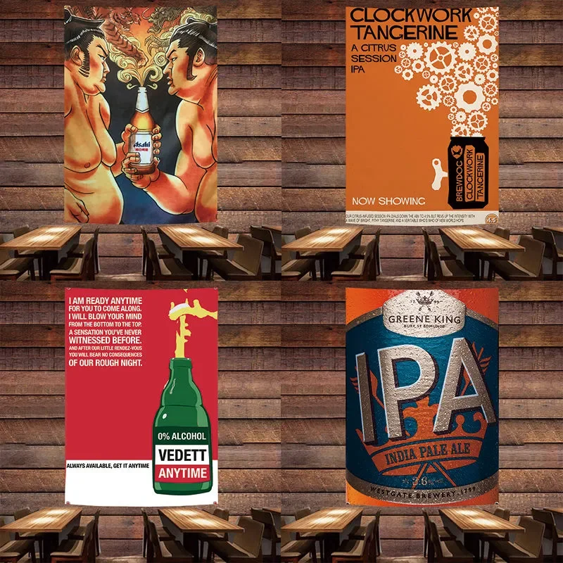 Beer\Wine\Cocktail Poster Wall - Wine Beer Pub avaliação e preço