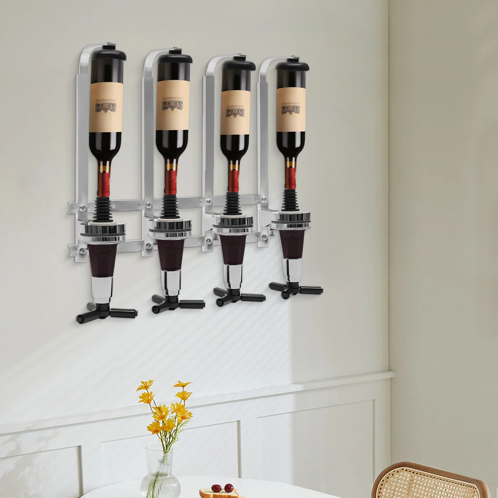 4-Bottle Wall Mount Liquor Dis - Wine Beer Holder avaliação e preço