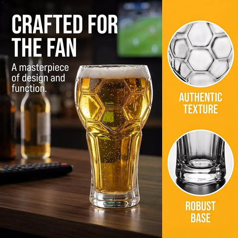 1/2pcs 600ML Football Beer Gla - Wine Beer Tequila avaliação e preço