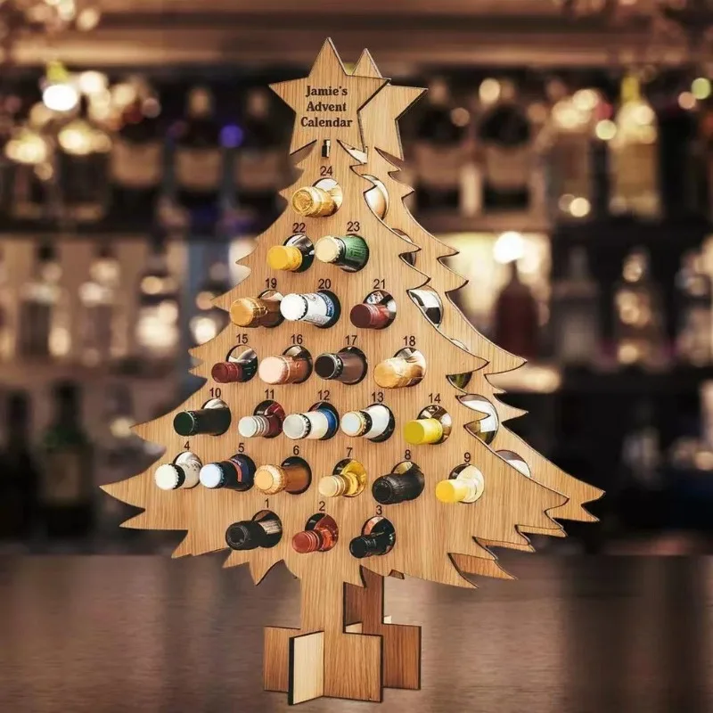Christmas Tree Wooden Wine Rac - Wine Beer Rack avaliação e preço