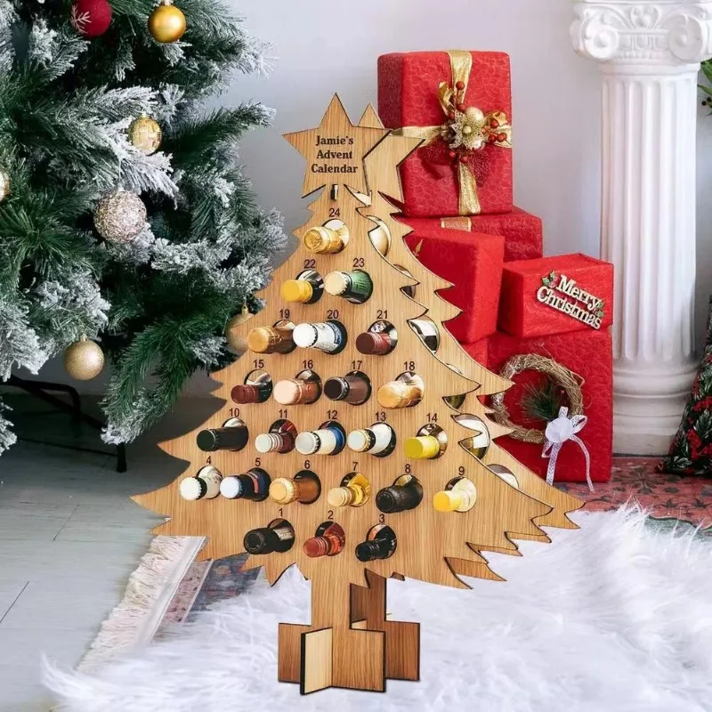 Christmas Tree Wooden Wine Rac - Wine Beer Rack avaliação e preço