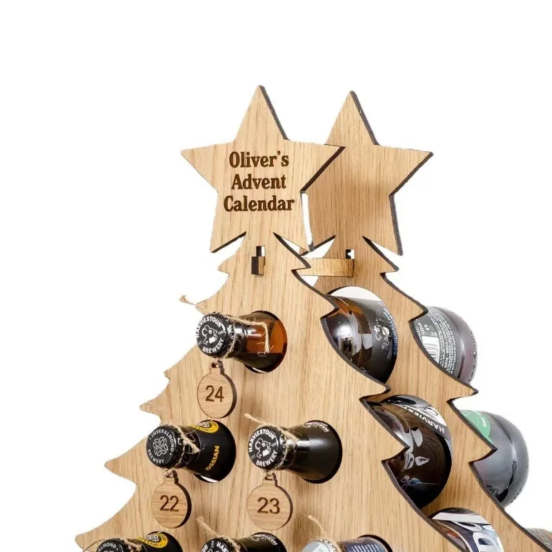 Christmas Tree Wooden Wine Rac - Wine Beer Rack avaliação e preço