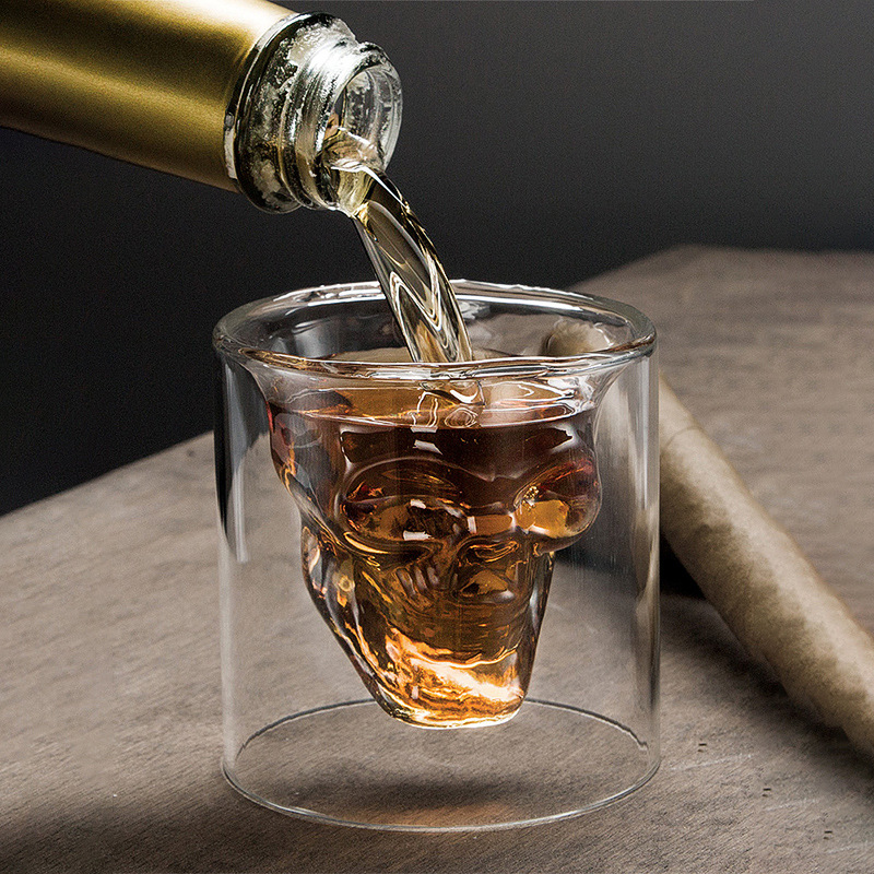 Double Wall Skull Head Glass M - Wine Beer Tequila avaliação e preço