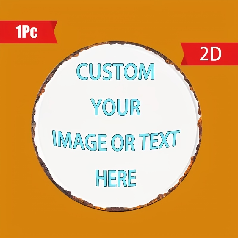 Custom Round Metal Tin Sign, P - Wine Tag Label avaliação e preço